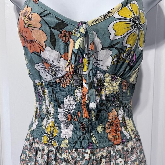 BOG Collective-Women's Spaghetti Adjust. Straps-Floral Dress-Small-Ruching Waist - Picture 8 of 16